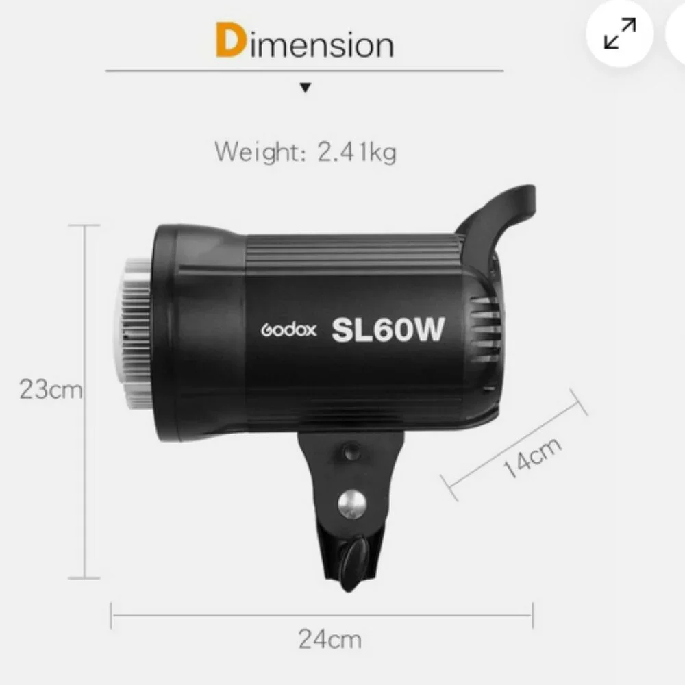 Godox SL-60W Photo Video Light + Adapter & Remote